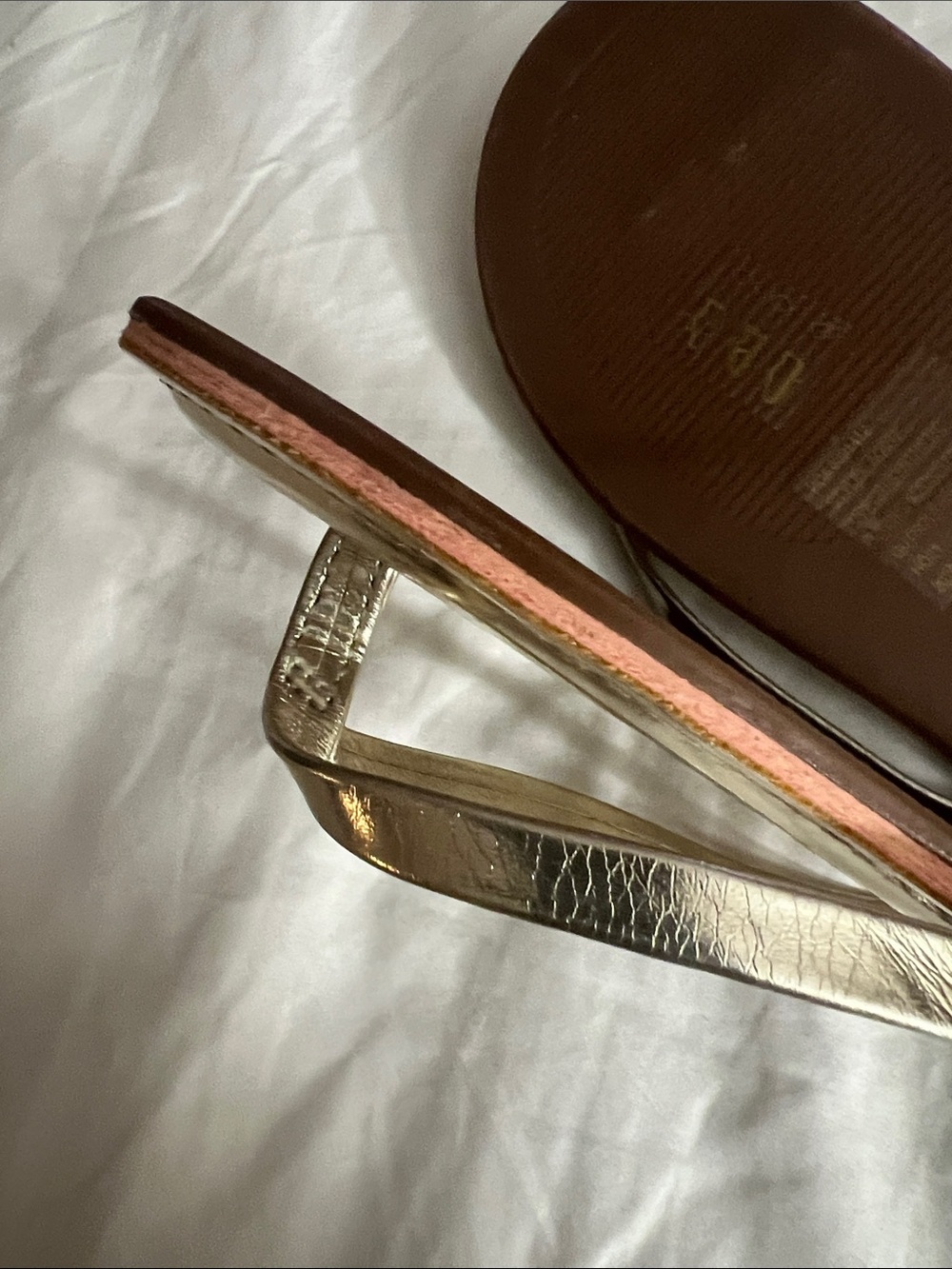 J. Crew Metallic Gold Thong Sandals - Picture 5 of 6